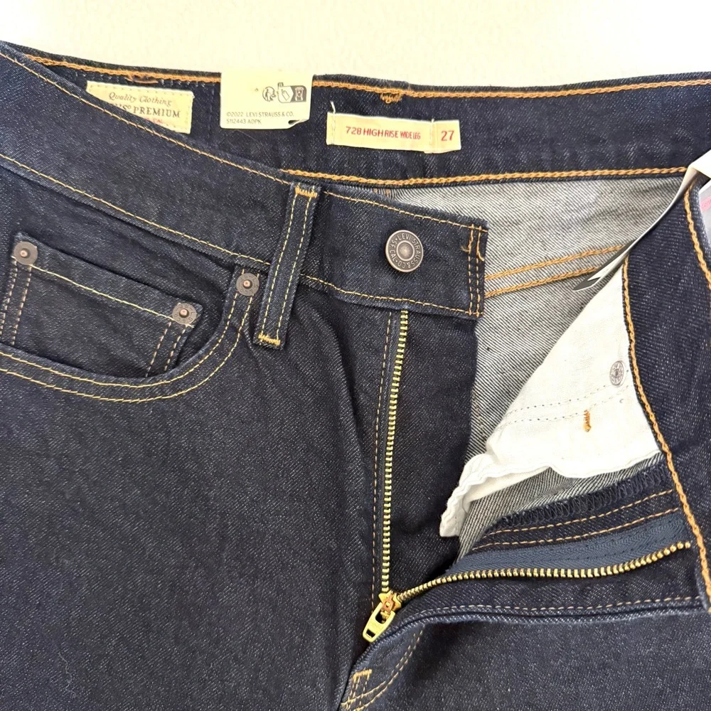 Levi's Dark Indigo Wide Leg Jeans - Picture 7 of 14